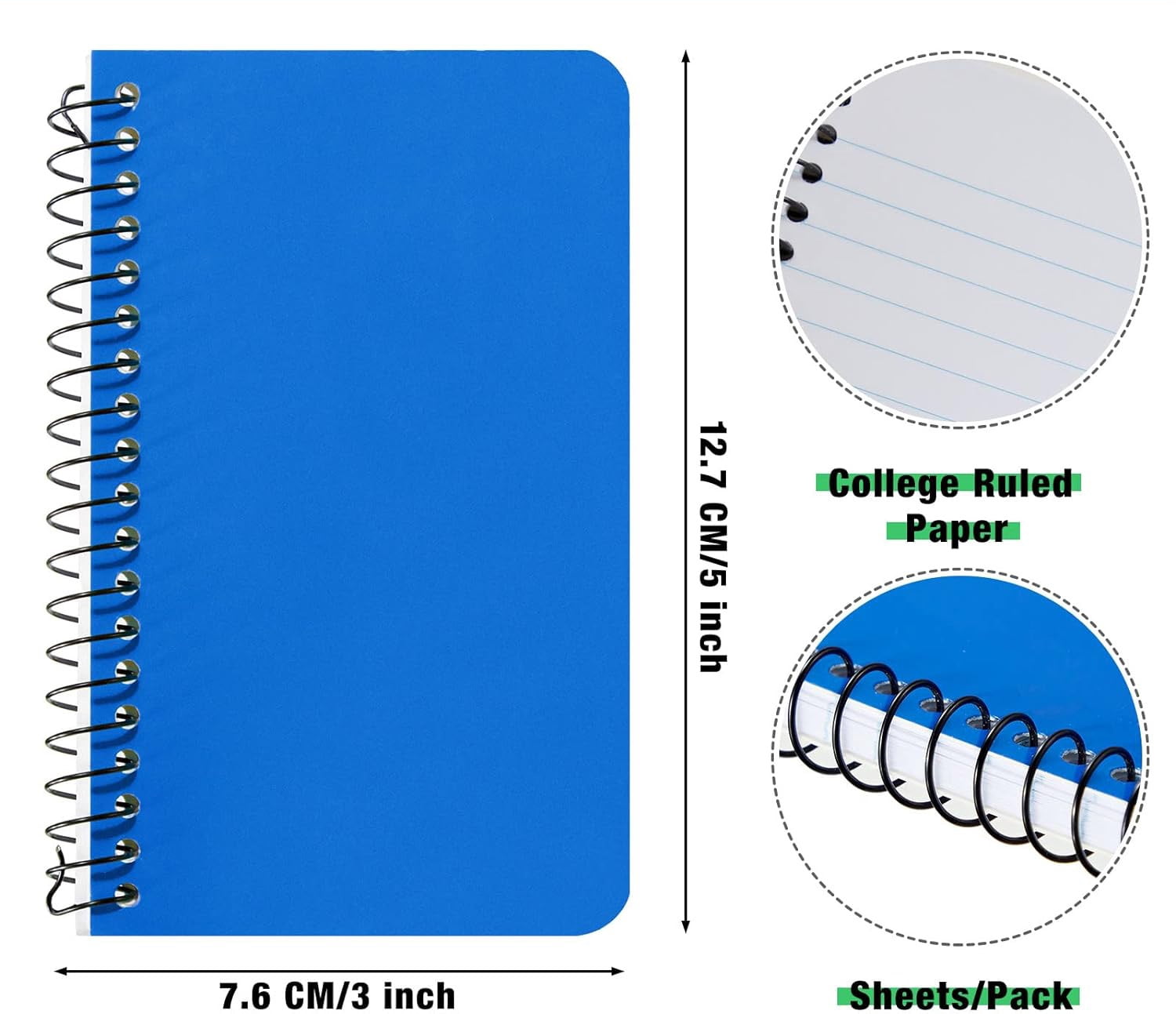 Memo Pads,Bexikou 5 × 3 Inch 12 Pack Small Notebook,Pocket Notebook,Mini Note Pads for Home Office,60 Sheets College Ruled Mini Notebook,Random Colors