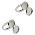 thumbnail image 3 of 2pcs de Base Marco Accesorio de Joyería Ajustable Redondo Bricolaje Color Plata 12 mm Baoblaze base del anillo ajustable, 3 of 3
