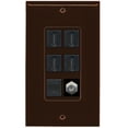 thumbnail image 1 of RiteAV - 4 x HDMI and 1 x Ethernet Cat5e and 1 x Coax Cable TV F Type Port Wall Plate - Brown, 1 of 1