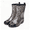 Gray, variant on Women Floral Leopard Print Glossy Mid Calf Rain Boots Low Block Heel Non Slip Waterproof PVC Wellies for Gardening Daily Rainy Fashion Outfits Gray 37