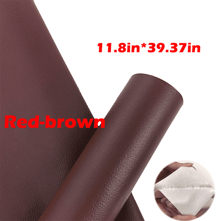 Leather Repair Patch, 11"X39"Repair Patch Self Adhesive Waterproof, DIY Large Leather Patches for Couches, Furniture, Kitchen Cabinets, Wall(Red-brown)