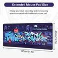 thumbnail image 6 of Gaming Mouse Pad, Extended Mouse Pad 31.5x15.7inch XXL Large Big Computer Keyboard Mouse Mat Desk Pad with Non-Slip Base and Stitched Edge for Home Office Gaming Work (Purple Graffiti), 6 of 6