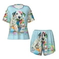 thumbnail image 5 of Wukai A Funny Little Dalmatian Puppy Women's Pajama Set,Short-Sleeve Top and Shorts with Elastic Waistband and Pockets for Loungewear, Yoga, and Casual Wear-3X-Large, 5 of 8