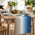 thumbnail image 2 of Table Runner 120 Inches Long for Kitchen Dining, Navy Blue Beige Ombre Cream Dresser Scarf Farmhouse, Dining Table Decorations for Wedding/Parties, Modern Abstract Art Aesthetics 13 x 120 In, 2 of 9