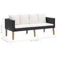 thumbnail image 2 of vidaXL Garden Furniture Set Black PE rattan Medium Durable, 2 of 6