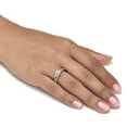 thumbnail image 3 of .23 TCW Diamond Tutone Sterling Silver Square Halo Ring, 3 of 3