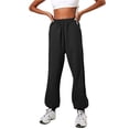 thumbnail image 2 of Pantalones deportivos para mujer Bolsillo con cordón elástico de cintura alta de color sólido XBTCLXEBCO pantalones, 2 of 6