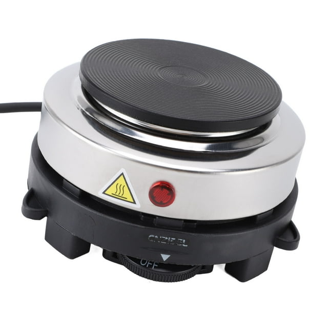 Small Electric Hot Plate Mini Hot Plate 500W Stainless Steel 6 Speed Temperature Adjustable Electric Tea Pot Burner for Moka