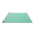 thumbnail image 2 of Ahgly Company Machine Washable Indoor Round Solid Turquoise Blue Modern Area Rugs, 3' Round, 2 of 4