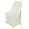 thumbnail image 2 of Efavormart 5PCS Stretchy Spandex Fitted Folding Chair Cover Dinning Event Slipcover For Wedding Party Banquet Catering - Ivory, 2 of 5