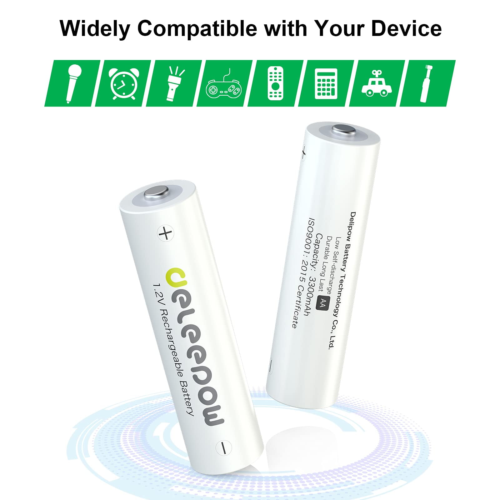 Rechargeable AA Batteries Nimh 3300mAh 1.2V Batteries High Capacity 1200 Cycles Pack of 24