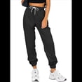 thumbnail image 2 of Pantalones Deportivos Holgados para Mujer, de Otoño, para Entrenamiento, de Cintura Alta, Cómodos y Deportivos. Negro S, 2 of 7