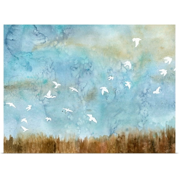 Great BIG Canvas | Rolled Megan Meagher Poster Print entitled Birds in Flight I