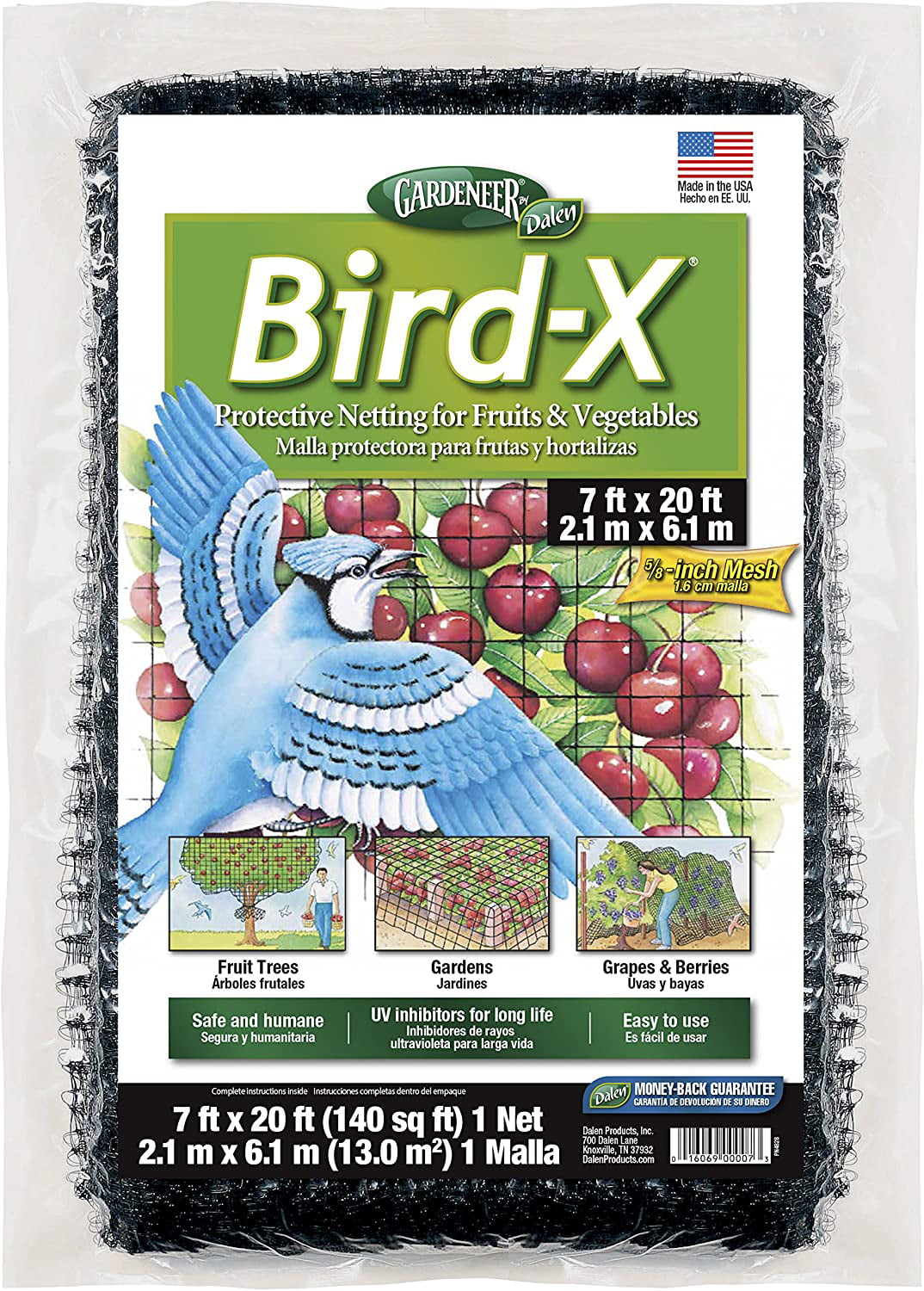 100055856 Dalen BN2 Gardeneer Bird-X Protective Netting 14 x 14 1 Pack - Brown/A 
