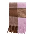 thumbnail image 2 of AWZXDE Large Plaid Scarf Winter Warm Thickened Cozy Shawl Wrap Soft Fashion Neckwear Pink, 2 of 3