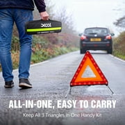 Road Triangle DOT Approved, Reflector Warning Safety Triangles Kit for Vehicles, Roadside Emergency Triangles 3 pack