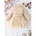 thumbnail image 4 of xiaxaixu Robe d'Automne pour Filles, Robe Décontractée Trapèze, Manches Longues, Col à Revers, Robe en Tulle à Empiècements avec Ceinture, 4 of 8