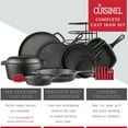 thumbnail image 6 of Cast Iron Skillet Set - 6" + 8" + 10" + 12" Pre-Seasoned Oven Safe Cookware Kit, 6 of 10