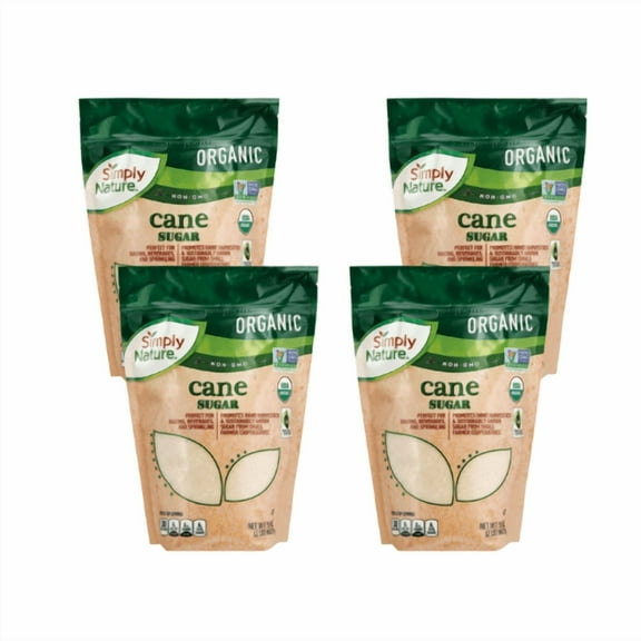 Simply Nature Organic Cane Sugar Pouch, 4-Pack 32 oz