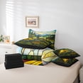 thumbnail image 6 of Catabedysis Stained Glass Camping 7-Piece Twin Bedding,Rustic Bohemian Style Bedding Comforter Set For Boys,Multicolor,Black Reversible, 6 of 7