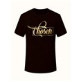 thumbnail image 2 of [Cozy Comfort] Women's Plus Size "Chosen" Graphic T-Shirt - Casual Black with Golden Cursive Print, Short Sleeve, Crew Neck, Soft, Relaxed Fit, Ideal for Spring & Summer, Plus Size Blouses, 2 of 7