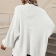 thumbnail image 4 of White Casual Oversized Coat with Buttons & Loose Hem V-Neck Batwing Knit Cardigan, 4 of 6