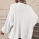 thumbnail image 4 of Cárdigan de punto informal para mujer, suéter con cuello en V, abotonado, manga larga, dobladillo suelto, prendas de vestir de gran tamaño, abrigo blanco S, 4 of 6