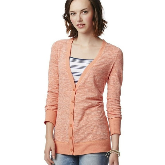 Aeropostale Womens Slub Cardigan Sweater, Pink, X-Small