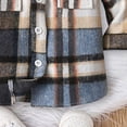thumbnail image 7 of Boys Plaid Brushed Single Breasted Long Sleeved Cardigan Trendy Jacket For Medium And Large Children,Brushed Plaid Cardigan 13-14 Years, 7 of 7