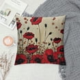 thumbnail image 2 of Beautiful Flower Poppy Pillow Case,Red Flower Cushion Cover Square Standard Home Decorative for Men/Women, 2 of 5