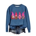 thumbnail image 5 of Penkiiy Womens Christmas Sweatshirts 2024 Cute Gnome Graphic Crewneck Pullover Casual Long Sleeve Tee Shirts Holiday Tops L Blue, 5 of 5