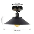 thumbnail image 3 of FSLiving 12V RV Adjustable Wall Light with Zipper Switch Black RV Decorative Light Ceiling Mount RV Ceiling Light Hallway Light, E26 2700K Bulb Included Industrial Semi Flush Mount for RV Camper, 3 of 7