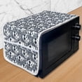thumbnail image 1 of African Microwave Oven Cover, Monochrome Abstract Pattern with Clothed Girl, Water Resistant Organizer with Pockets for Kitchen, 36" x 12", Dark Slate Blue White, by Ambesonne, 1 of 4