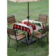 thumbnail image 3 of Outdoor Tablecloth with Umbrella Hole and Zipper, Red Truck Christmas Square Table Cloth 60x60 Inch Waterproof Tablecloth, Red Black Plaid Xmas Tree Retro Picnic Table Cover for Patio Camping, 3 of 7
