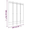 thumbnail image 4 of vidaXL 4-Panel Room Divider White 160x200 cm Fabric, 4 of 5
