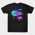 thumbnail image 1 of Piano Keyboard Musical Instrument Minimalist Graphic Design Unisex T-Shirt, sizes up to 3XL, 1 of 4