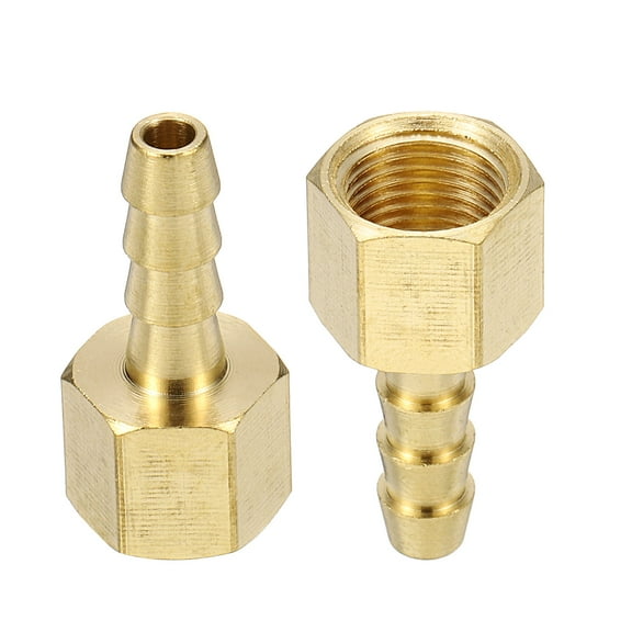 2pcs Brass Barbed Fitting 1/8" to 3/16" Female NPT Hose ID Barb Adapter