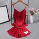 thumbnail image 2 of Gibobby Pijama De Mujer Mujeres Casual Sexy Home Thin Suspender Chaleco Pijamas de dos piezas Traje de pijamas(Rojo,M), 2 of 3