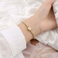 thumbnail image 3 of Tingn Gold Initial Bracelets for Women CZ Letter Bead Personalized Bracelets Jewelry Gifts, 3 of 9