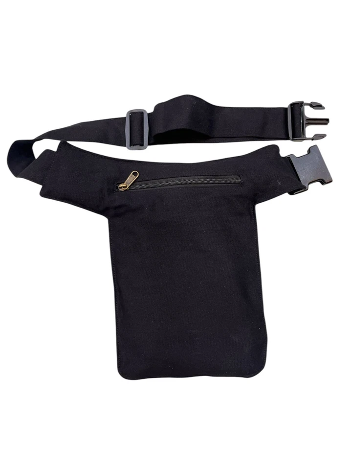 Narayani Crafts Unisex Fanny Pack Utility Waist Bag Cotton Canvas Hip Belt with Pouch Pockets