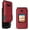 Red, variant on Case with Belt Clip for Cricket Debut Flip, AT&T Cingular Flip 4, Protective Snap On Cover with Rotating Belt Clip Holster Combo for Cricket Debut Flip U102AC, AT&T Cingular Flip IV U102AA - Black