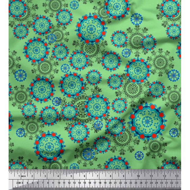 Soimoi Rayon Fabric Floral & Damask Ethnic Fabric Prints by Yard 56 Inch Wide