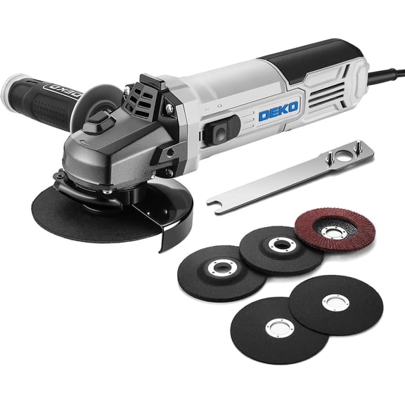 Restored Angle Grinder Electric Power Tool: DEKOPRO 4-1/2 Inch 7.5-Amp Angle Grinder Power Corded Hand Grinders Tools with Grinding and Cutting Wheel, Disc for Metal, Wood(B Grade)