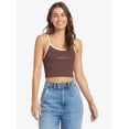 thumbnail image 2 of Roxy Women's Roxify Embroidered Logo Cropped Ribbed Tank Top Tee T-Shirt (X-Large, Chocolate), 2 of 4