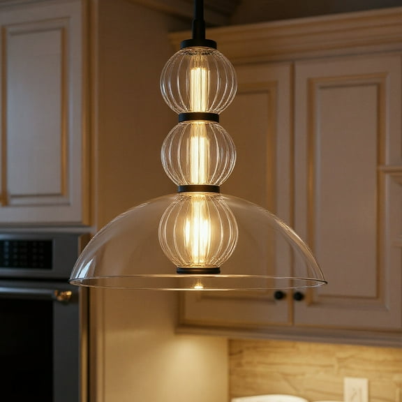 Luxury Transitional Pendant, Matte Black, UQL6301