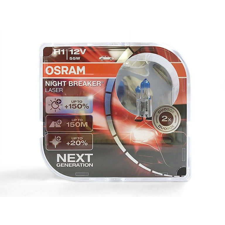 H1 Osram Night Breaker Laser Halogen Headlight Bulb 64150NL (Pack of 2)