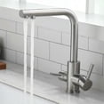thumbnail image 1 of Grifo de cocina de 3 vías - Giratorio 360° - Mezclador con filtro de agua 3 en 1 - Grifo de agua potable con 2 palancas - Grifo de tres vías, 1 of 4