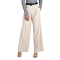 thumbnail image 3 of Women'S High Waisted Striped Loose Fit Straight Wide Leg Pants Business Work Casual Pants L, 3 of 10
