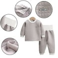 thumbnail image 4 of Esaierr Infant Long Johns Thermal Underwear Outfit for Boys Girls Pajama Set Warm Cold Weather Baby High Waist Belly Protection Thermal Tops Bottom 2PCS 6-24M, 4 of 9