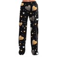 thumbnail image 6 of Valentine's Day Women's Pajama Pants Heart Graphic Loose Comfy Lounge Sleep Pants Drawstring Wide Leg Sleepwear, 6 of 7